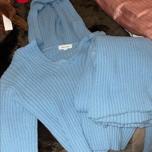 Zara Light Blue Hooded Sweater